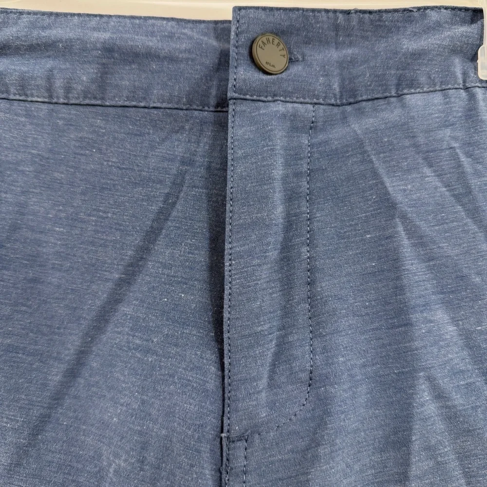 Faherty All Day Shorts 36 Blue Heather 9” Stretch Hybrid Golf Beach
